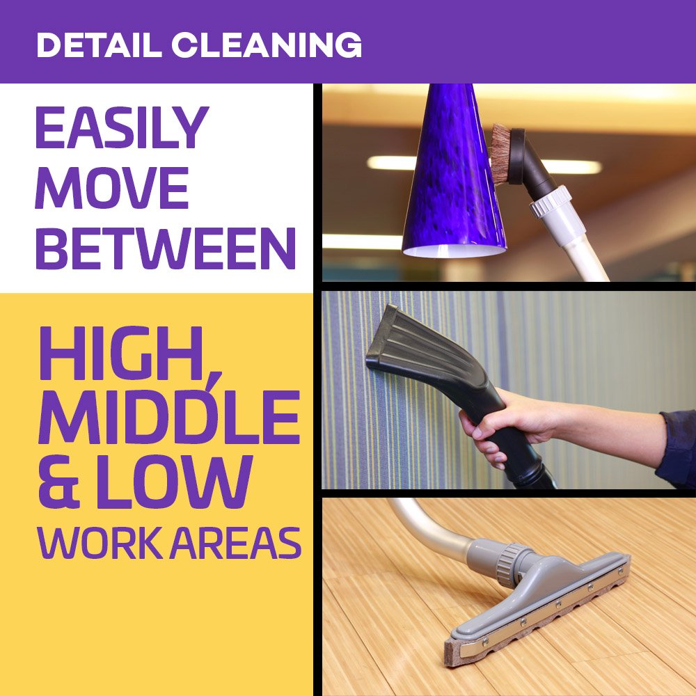 ProTeam Commercial Backpack Vacuum Cleaner, ProVac FS 6 Vacuum Backpack with HEPA Media Filtration and Residential Cleaning Service Kit, 6 Quart, Corded