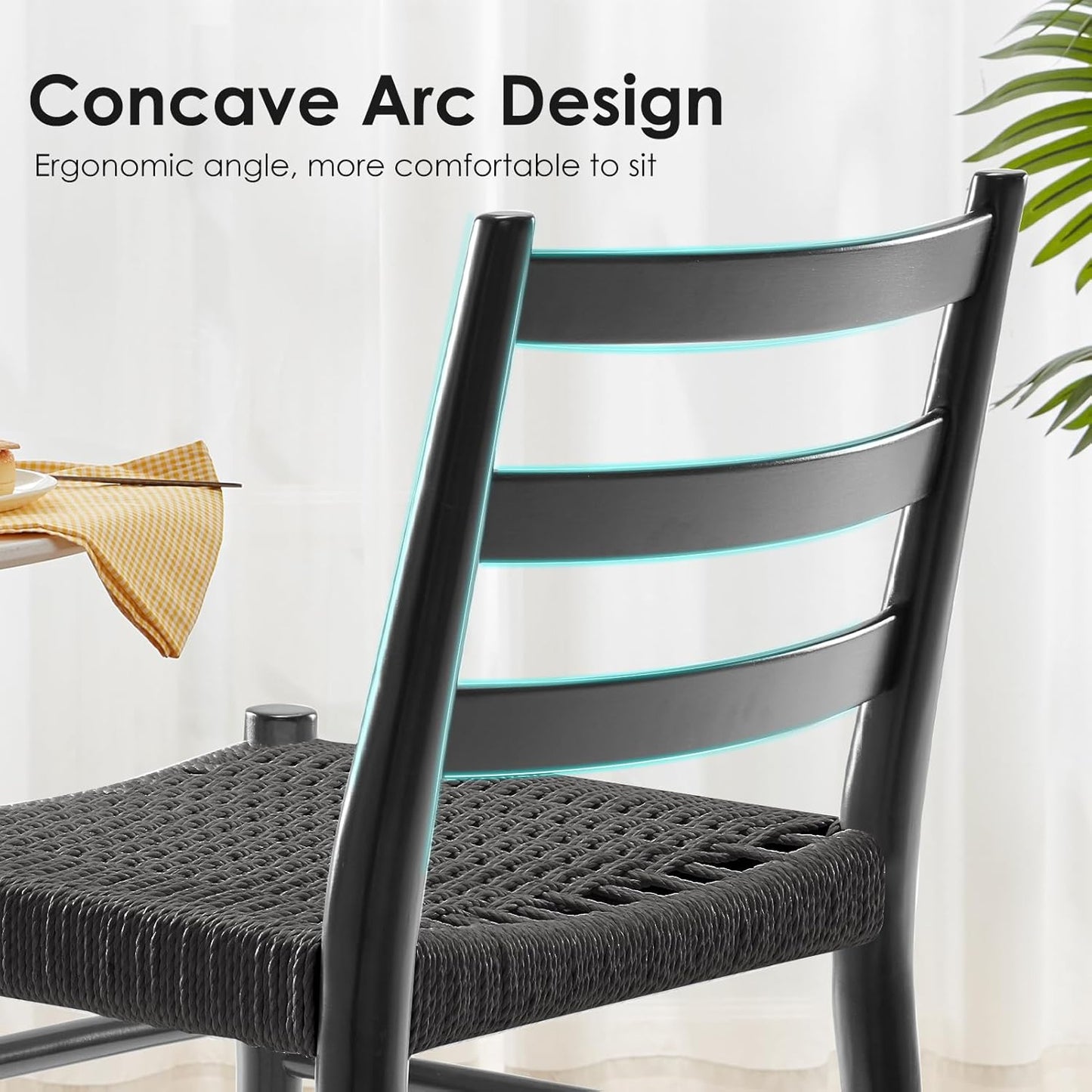 STARY Wood Rattan Dining Room Chairs with Comfortable Woven Seat,Fully-Assembled