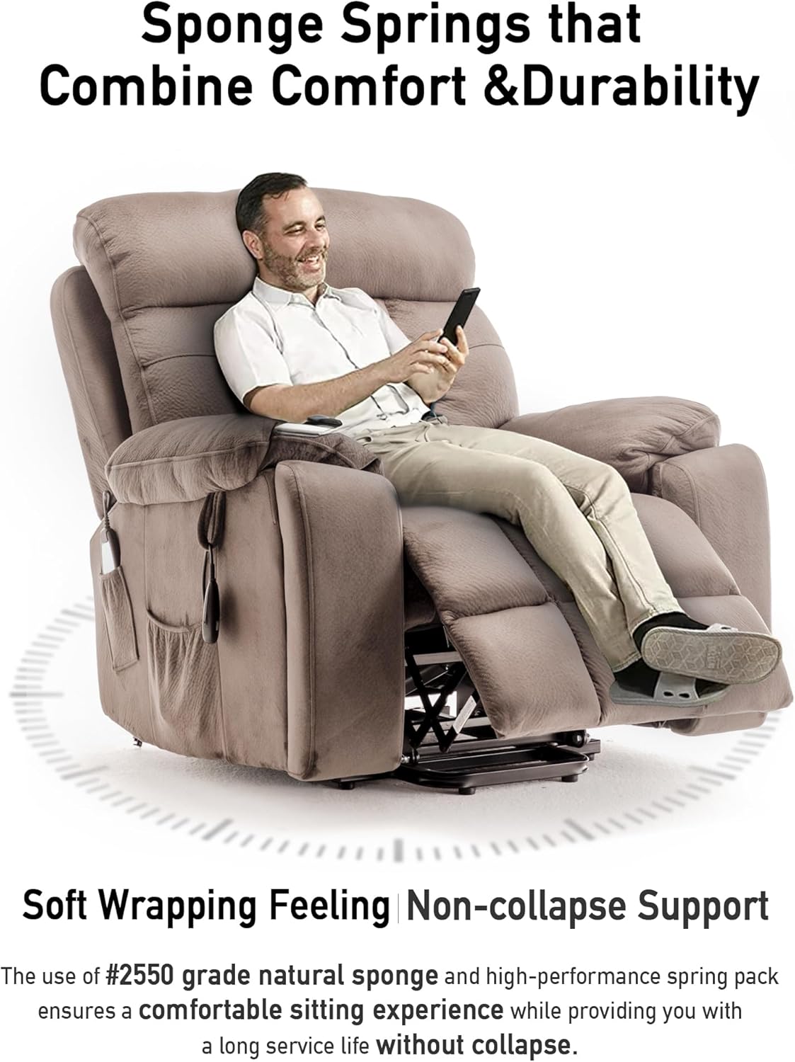 Lazy boy Recliner Chair with Cupholder/Power Lift Recliner Chair for Elderly， Electric Recliner/Big and Tall Recliners for People Up to 6'2"/350lb Range