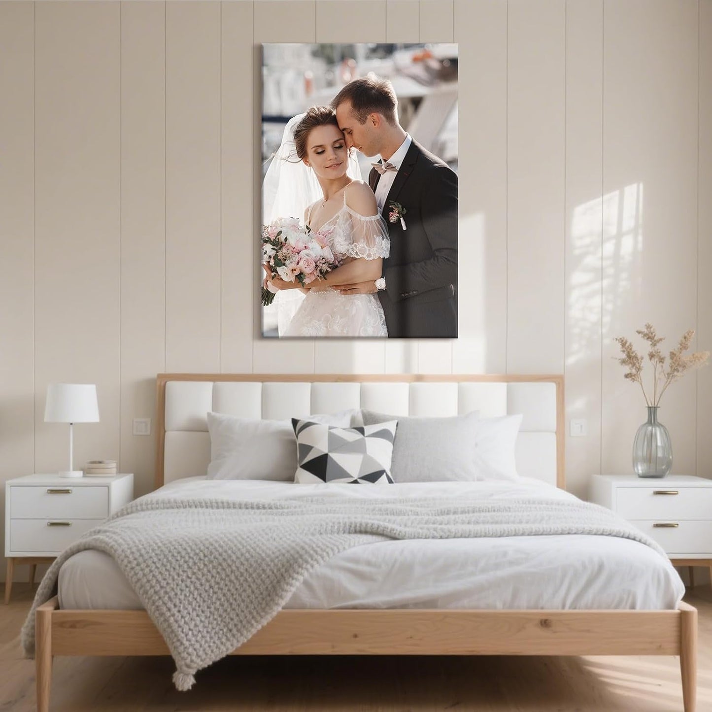 Personalized Custom Canvas Prints with Your Photos & Text, Customized Picture Print, Transform Own Images Into Framed Wall Art Digitally Printed Photo to Canvas, Keepsakes Gifts for Family 16x24’’