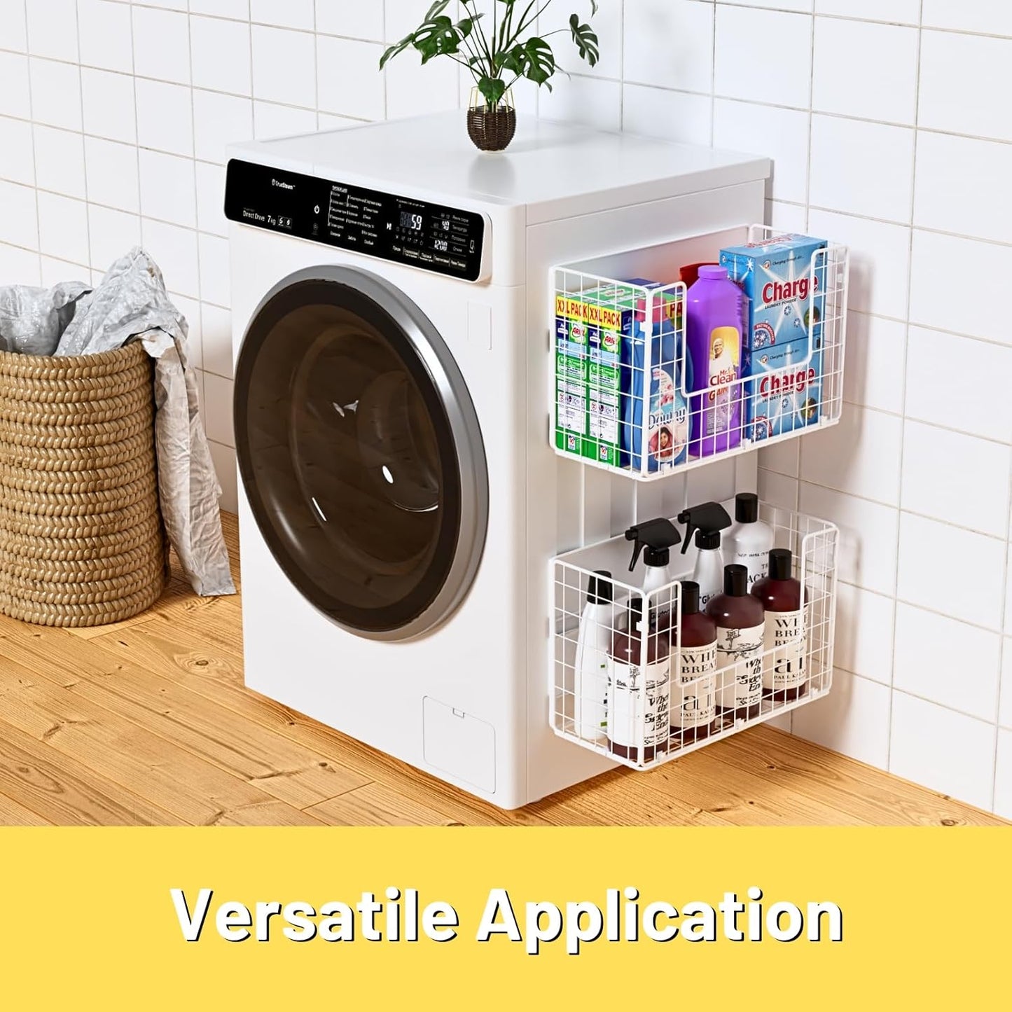 Magnetic Shelf for Fridge, Fruit Potato & Onion Storage Bins, Pantry Organizers & Storage, Large Container Magnetic Basket for Refrigerator, Kitchen Counter,Cabinet Magnetic Fridge Organizer White (1)