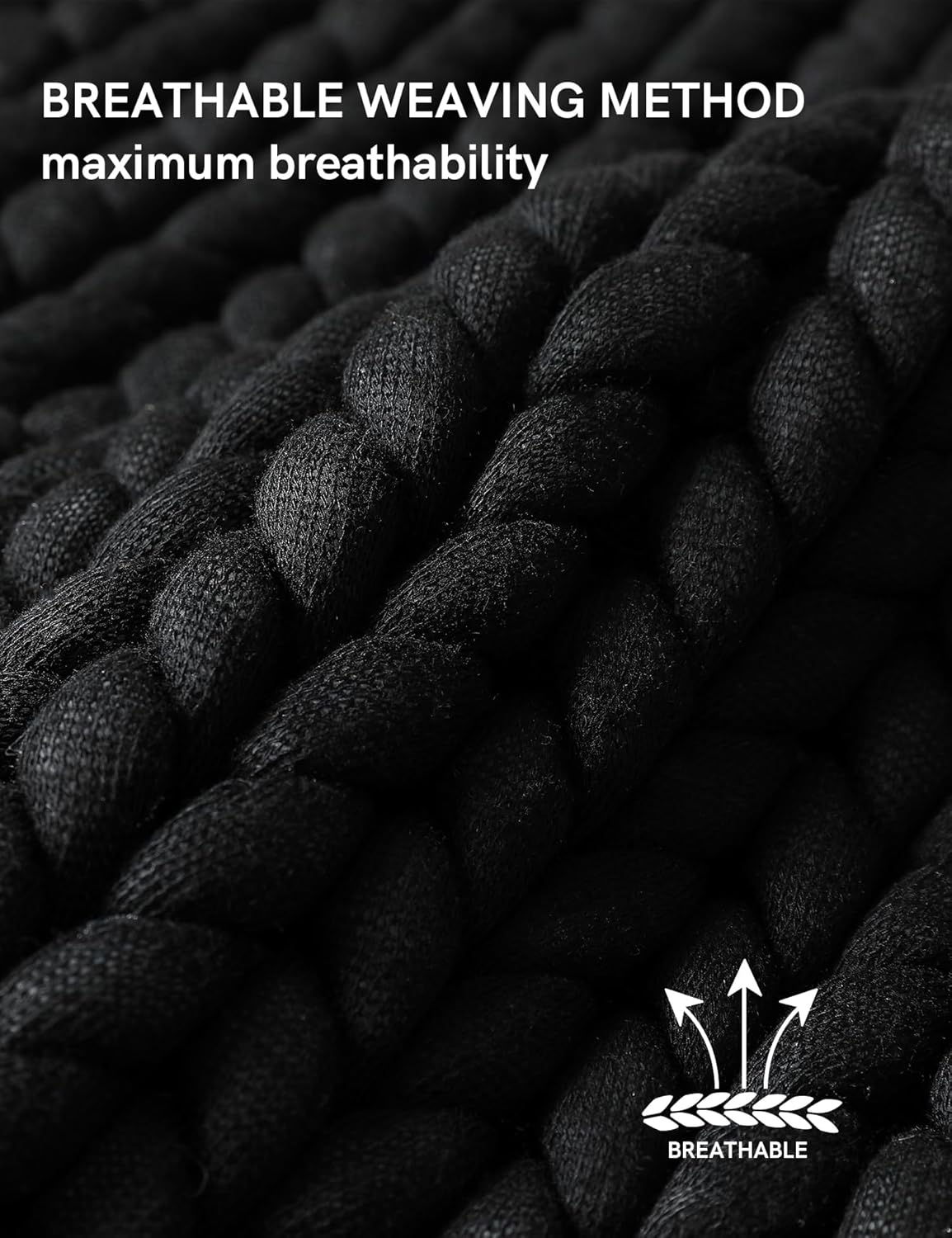 YnM Chunky Throw Blanket, Medium-Weight, Hand Knitted, Skin Friendly, Ventilated and Breathable, Machine Washable, Home Décor Piece for Couch, Sofa and Bed (Black, 60x80 Inch)