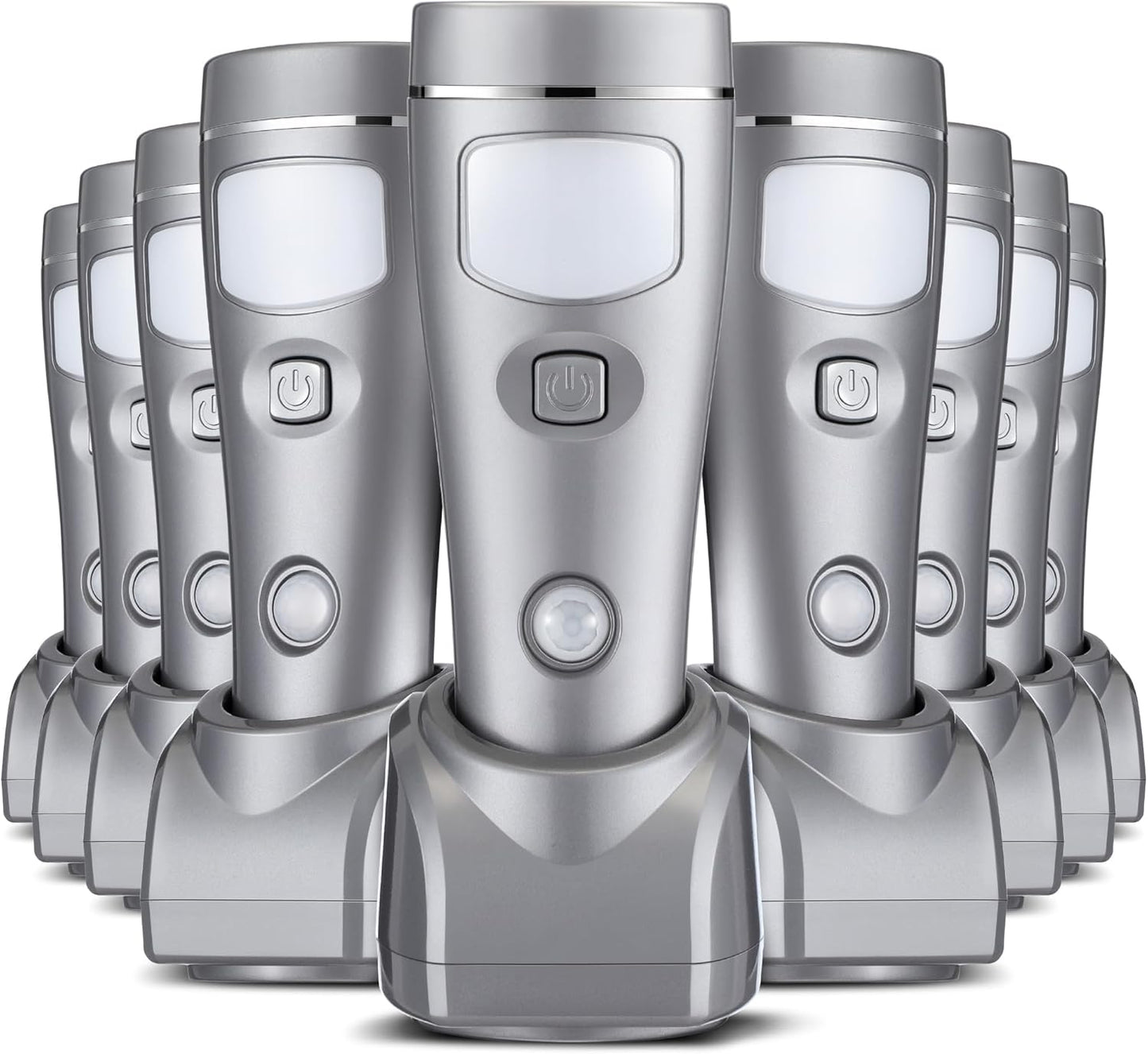 Enhon 9 Pack 4 in 1 LED Emergency Lights for Home Power Failure, Rechargeable Plug in Flashlight Motion Sensor Night Light, Automatic Turn On Power Outage Light for Home Hurricane Supplies