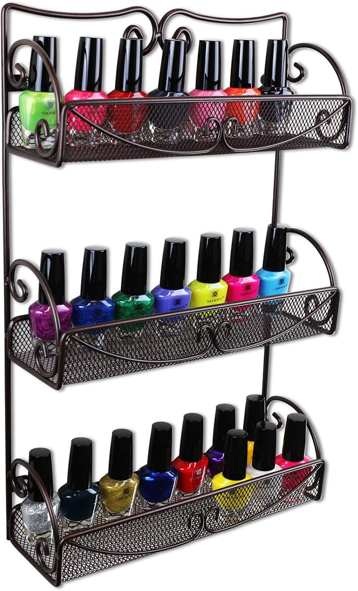 Deco Brothers 3 Tier Wall Mounted Hanging Spice Rack, Bronze