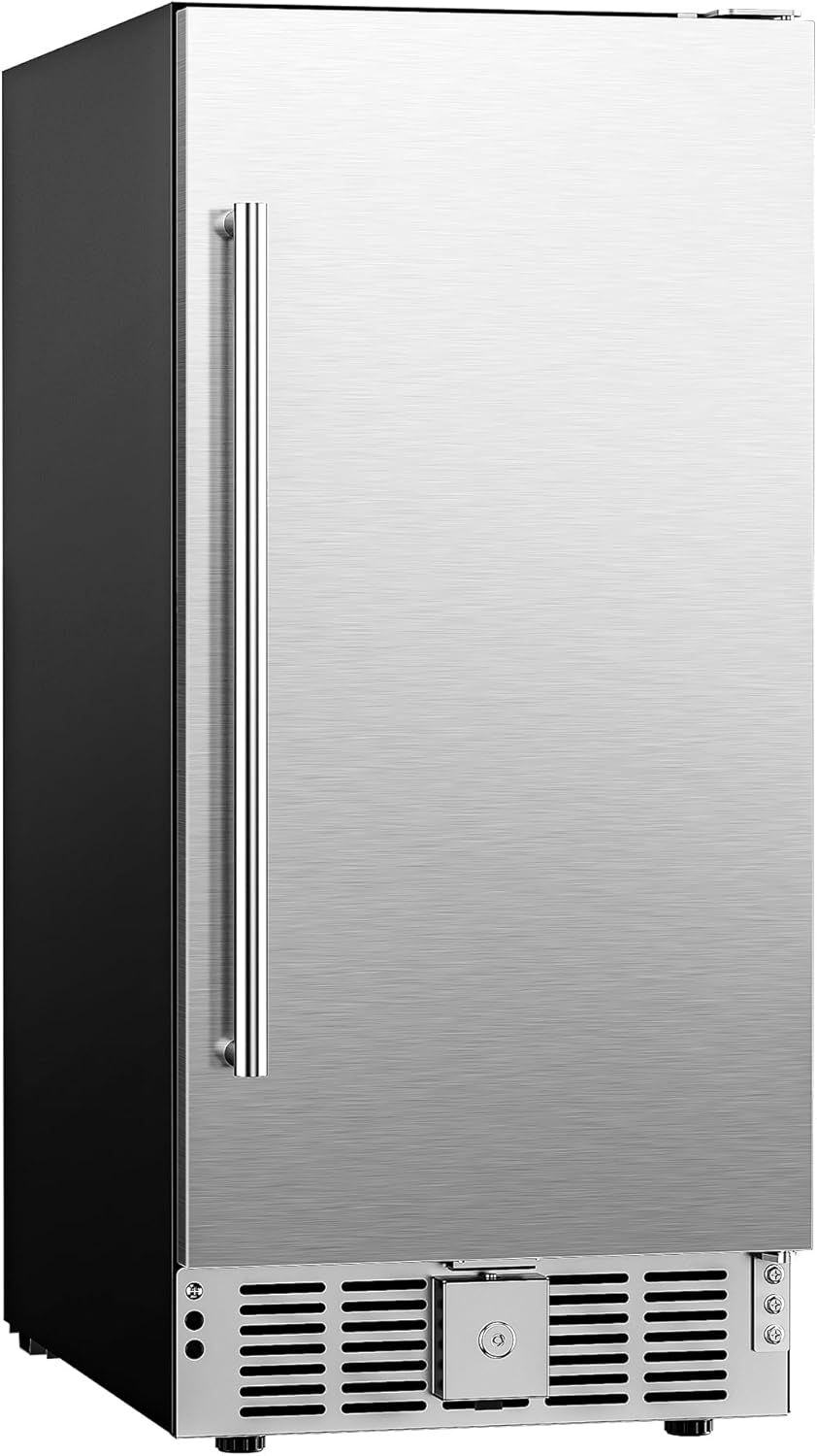 EUHOMY Beverage Refrigerator 15 Inch, Under Counter 127 Can Beverage Fridge with Stainless Steel Door, Beverage Cooler Built-in and Undercounter Drink Fridge - Soda Cola