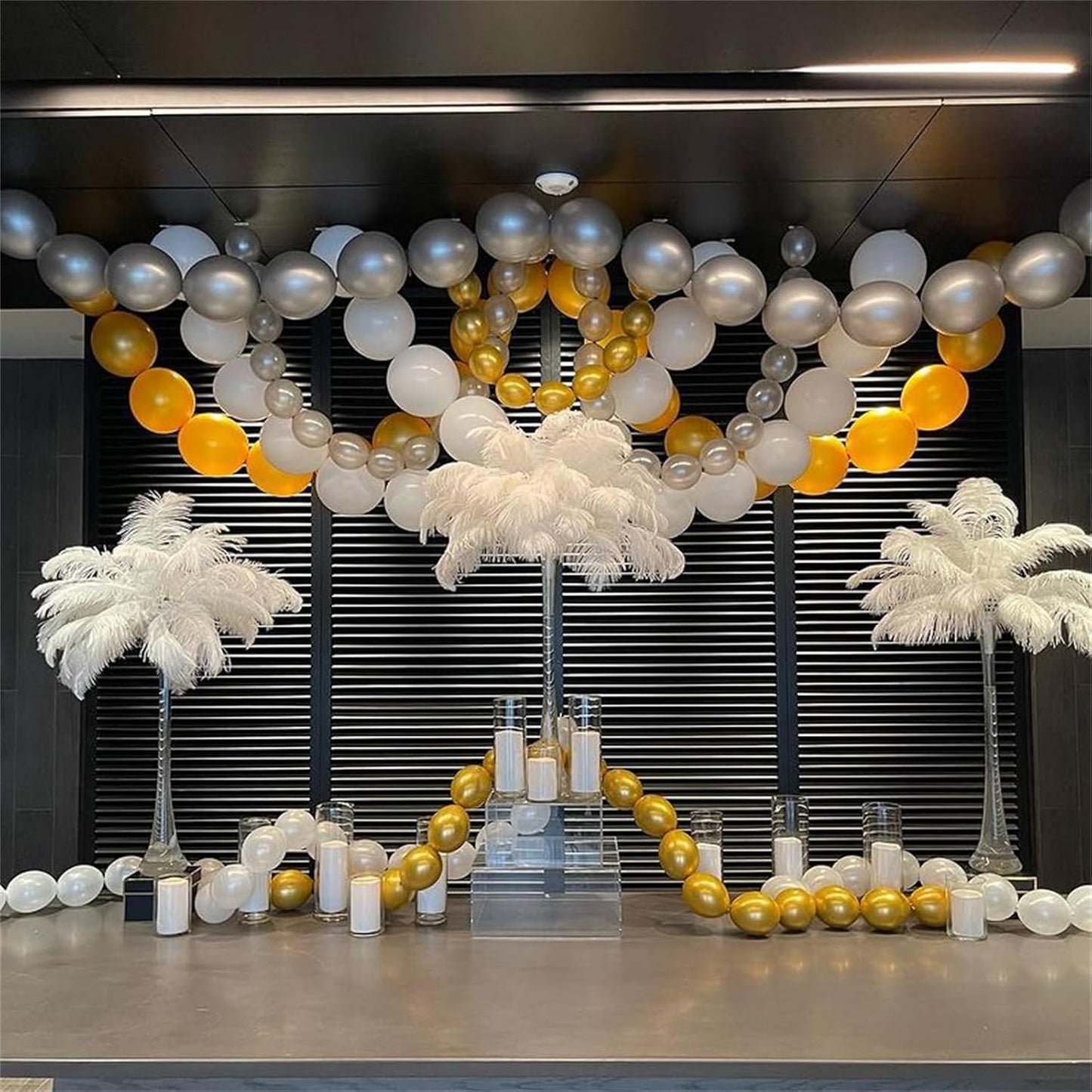 White and Gold Quick Link Balloons, 100PCS 6 Inch Small Baby Pink Linking Balloons for Making Balloon Wall Heart Arch Tails Balloon for Girls Wedding Birthday Baby Shower Engagement Party Decorations