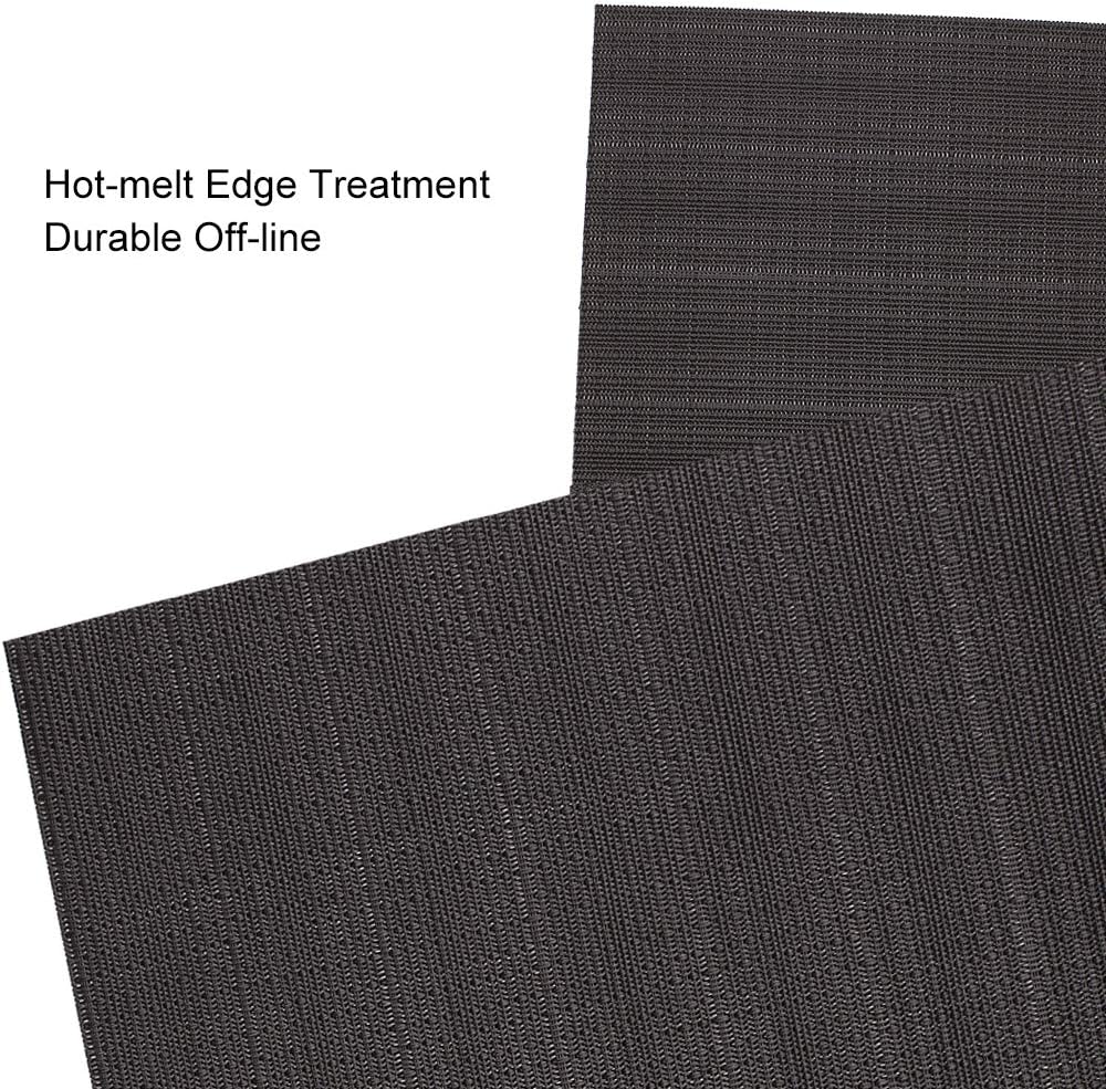 Myir JUN Placemats Set of 4, Vinyl Woven Placemats Place Mats Indoor Set of 4 Washable Table Mats Non-Slip Place mats for Dining Table (Black, Set of 4)