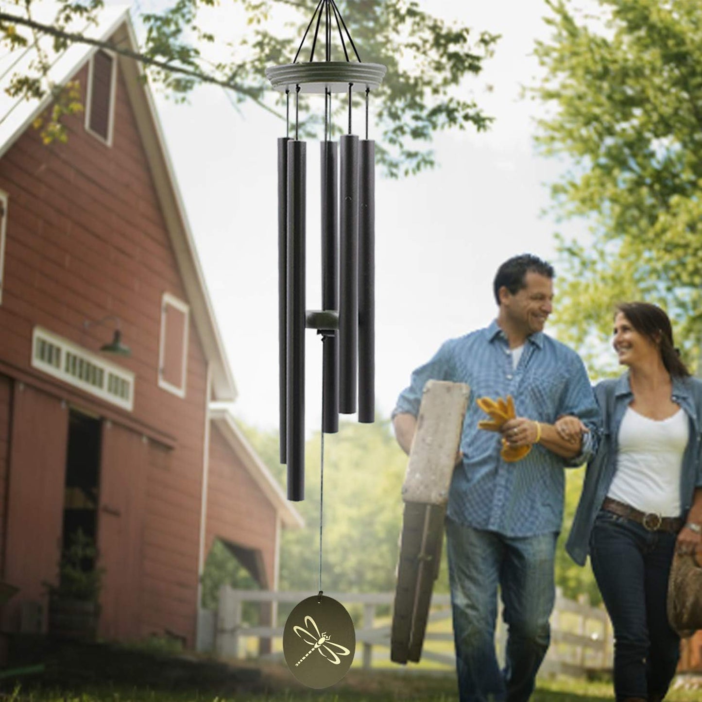 Wind Chimes for Outside, WindChimes Outdoor Tuned Soothing Melody, Wind Chimes Gifts for Mom/Grandma,Wind Chime Outdoor Decoration, Patio, Garden, Yard. (33" Green Dragonfly)