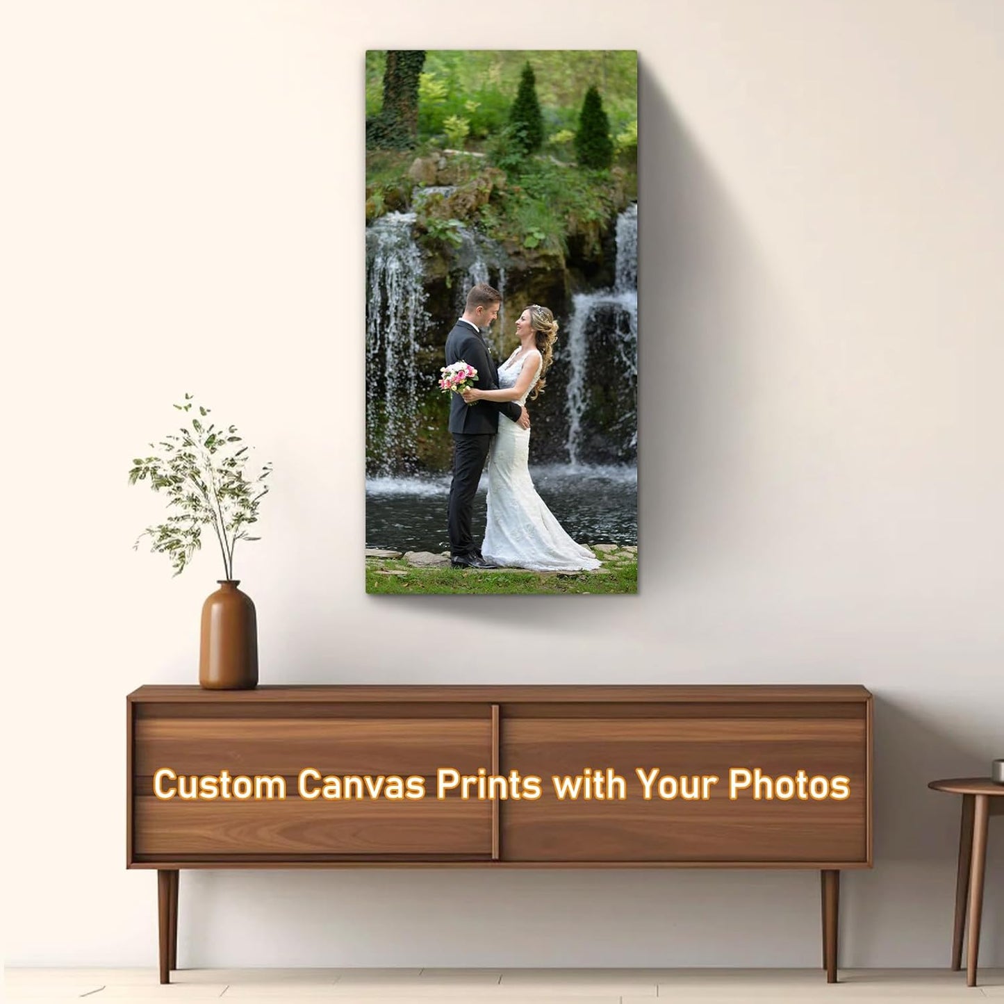 xzartdiy Custom Canvas Prints with Your Photos - Personalized Picture Print Customized Gifts for Family Home Office Wall Art Decor, Wrapped Canvas 8x16inch