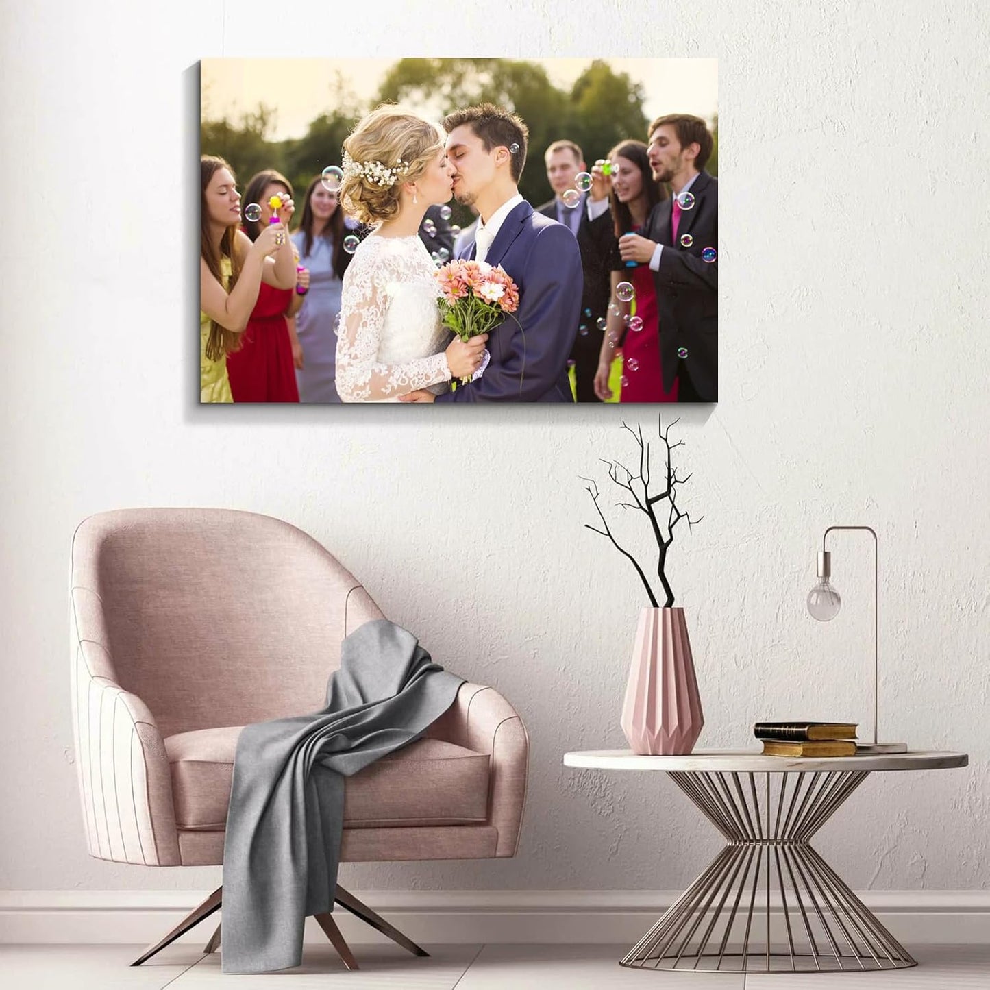 Wewejia Custom Canvas Prints with Your Photos 36x24inch, Upload Your Wedding Picture/Photo - Custom Personalized Canvas Photo Gifts Couples Family Baby Pets Home Decor Easy to hang