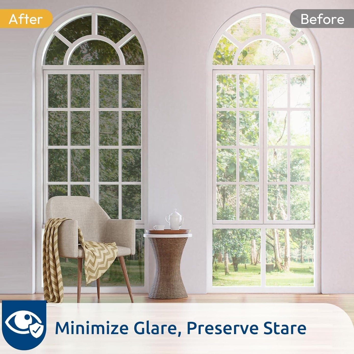 rabbitgoo Window Privacy Film One Way Window Tint for Home, Removable Reflective Heat Sun Blocking Anti UV Glass Door Covering, Mirror Tinting Film House Office, 17.5 in X 6.5 Feet, Black Silver