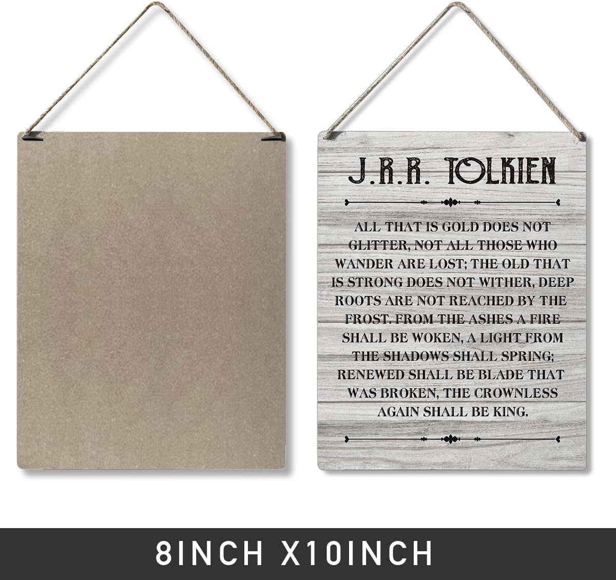 Qious Inspirational Signs Gift Farmhouse All That is Gold Does Not Glitter Not All Those Who Wander are Lost Wooden Hanging Sign Rustic Wall Art Home Office Living Room Decoration 10 x 8 Inches…