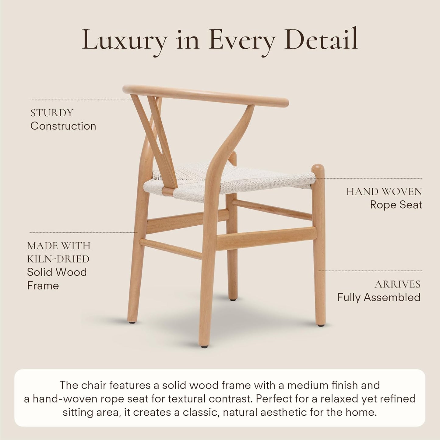 POLY & BARK Weave Chair, Single, Natural
