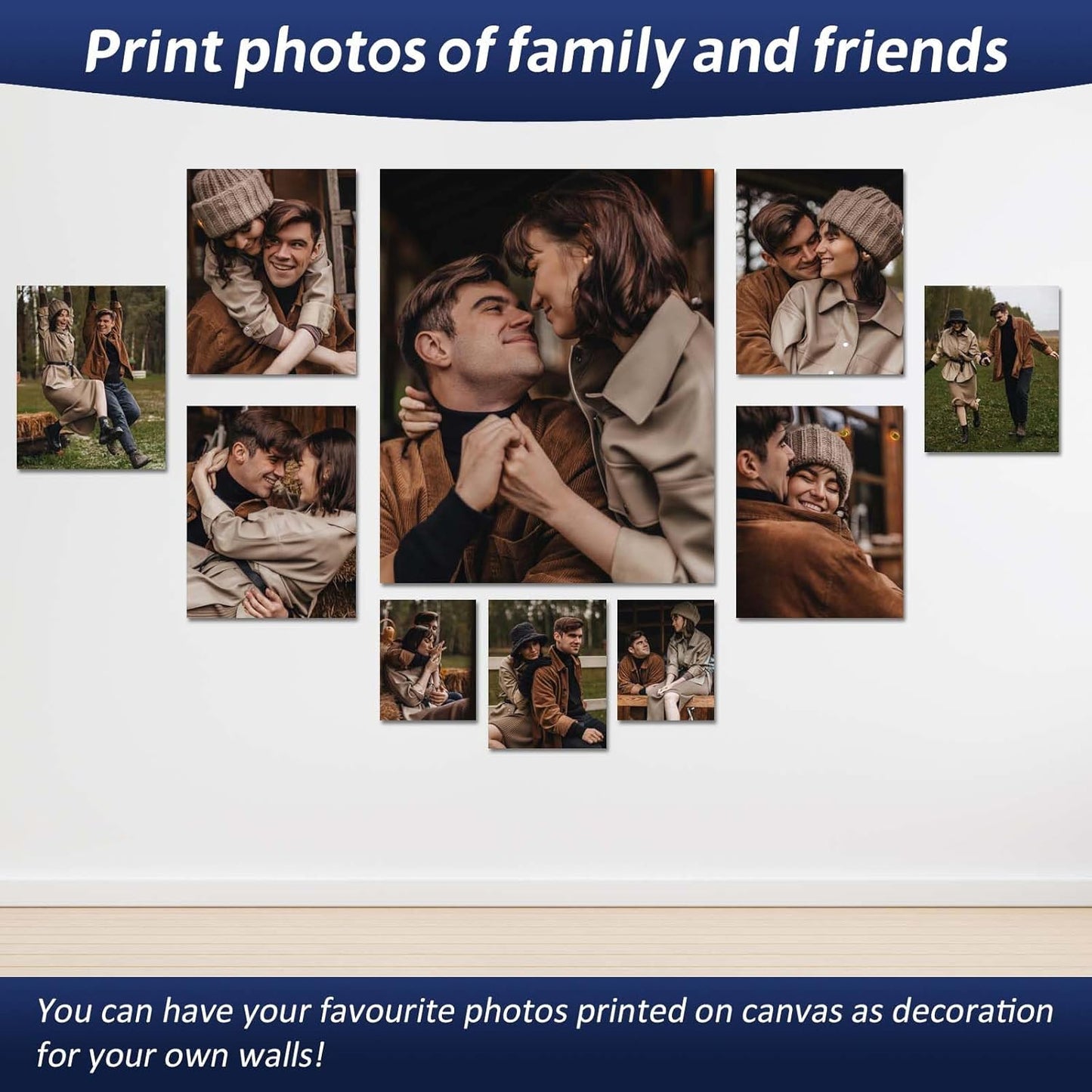 AIRUIXIO Custom Canvas Prints with Frame | Personalized Photo Canvas for Christmas Gifts | Ideal Family & Pet Wall Art Decor | Custom Canvas Wall Art 16x20Inch