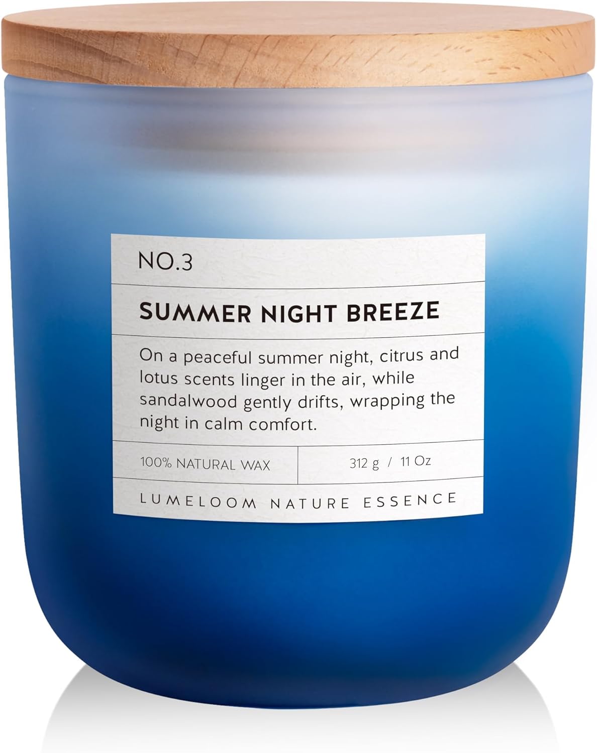 Summer Night Breeze Scented Candle, 11oz Aromatherapy Soy Wax Candles for Home Scented, Long Lasting, Fruits, Flower, Wood Scent Gift for Men, Women, Friends, Relaxation & Stress Relief