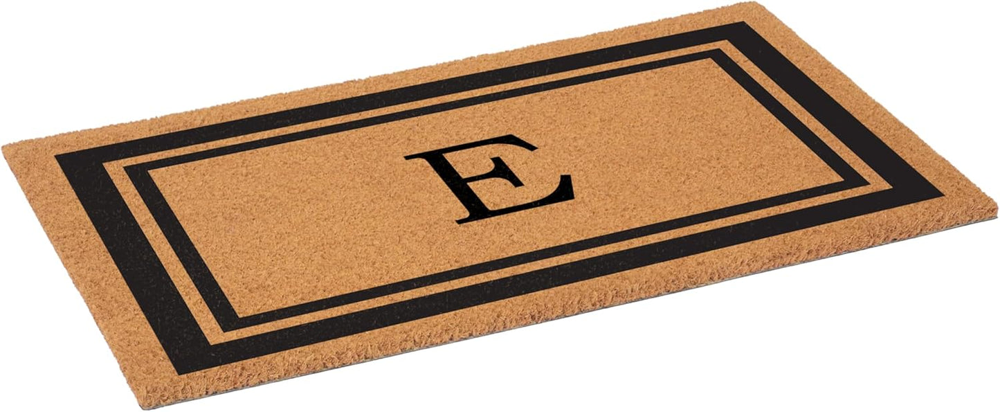 Calloway Mills 152961830E Black Border 18" x 30" Monogram Doormat, (Letter E)