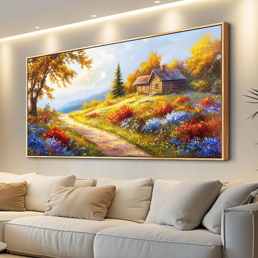 KELIYUAN Large Wall Decor For Living Room Framed Canvas Wall Art For Farmhouse Office Mural For Bedroom Landscape Painting Print Artworks Pictures Dining Room Kitchen Modern Home Decor 30"X60"