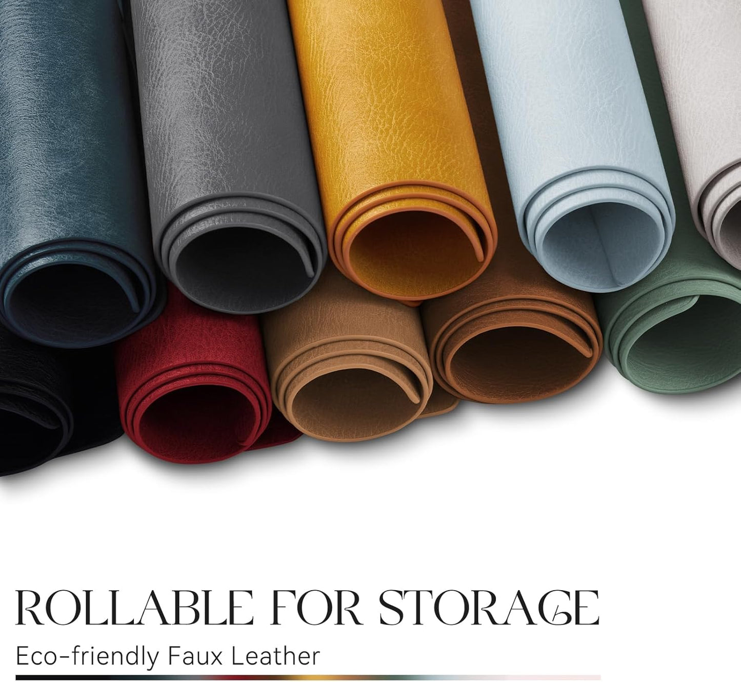 MOSAYT Vinyl Placemats Set of 8-12 X 17 Inch - Faux Leather 100% Waterproof Oil-Proof Wipeable PU Place Mats, Heat Resistant Reversible Table Mats for Kitchen, Dining, Outdoor (Light Grey)