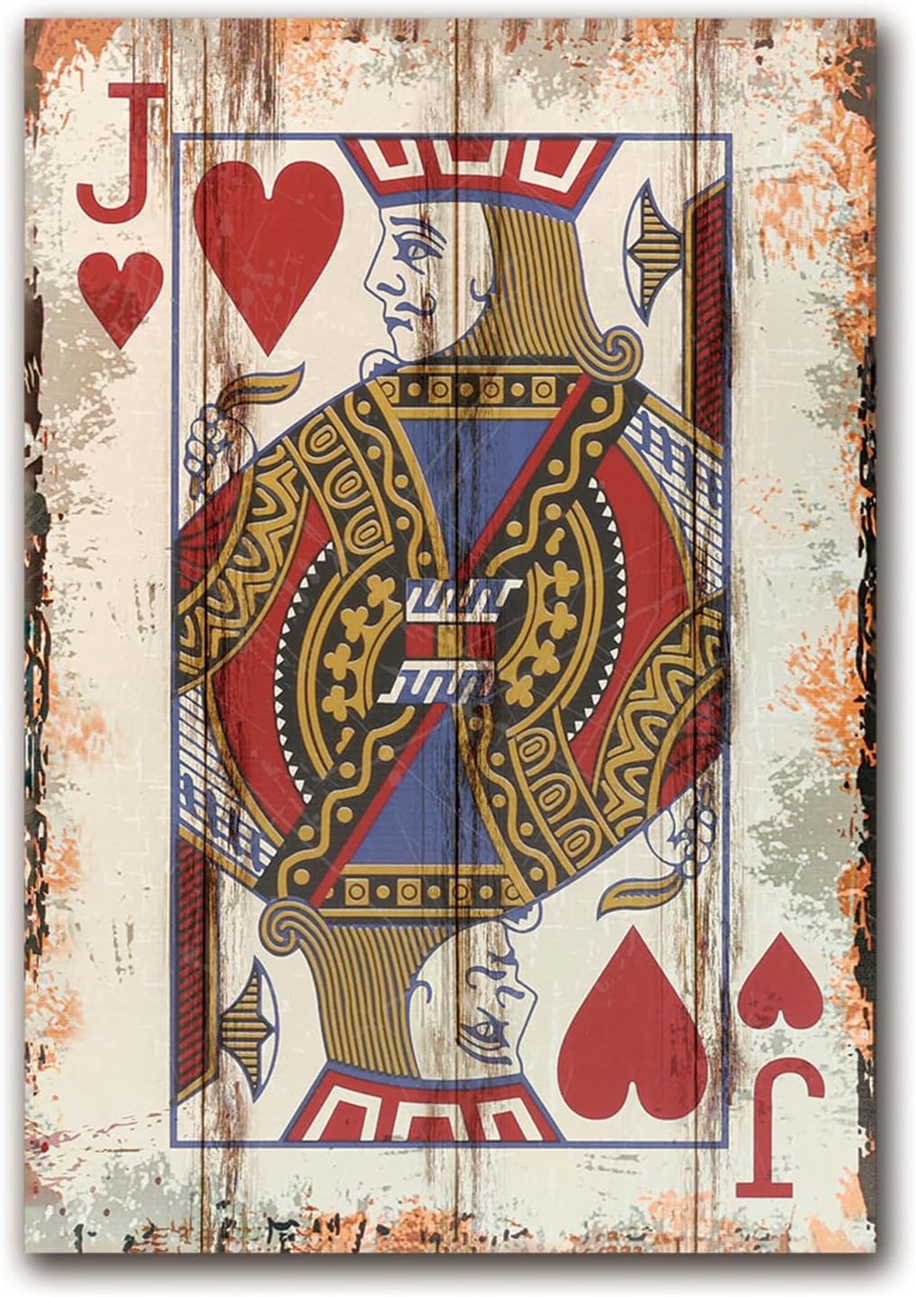 Poker Canvas Wall Art Print Jack of Hearts Game Room Wall Art Print Wall Decor Prints Poster With Framed