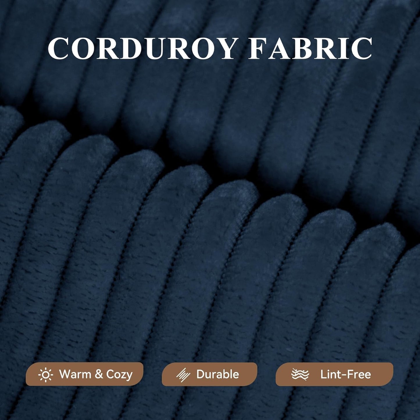 Modular Sectional Sofa with L-Shape Chaise,Cloud Sectional Modern Sleeper Couch with Deep Seat,Sponge Compression Sofas No Assembly Required (Blue-Corduroy Fabric) 1PCS