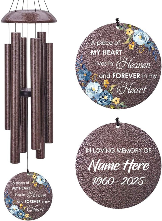 Personalized Sympathy Wind Chimes, Sympathy Gifts for Loss of Mom, Windchimes in Memory of a Loved One, Commemorative Sympathy Bereavement Gifts for Condolences/Funeral (36 inch)
