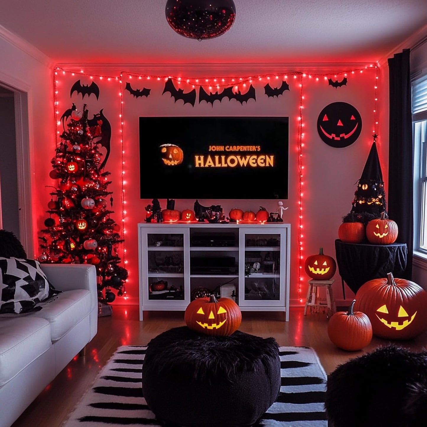 JMEXSUSS 200 LED Halloween Lights Indoor Outdoor, 66ft Connectable LED Red Christmas Lights Plug in, 8 Modes Red String Light for Halloween Tree Indoor Bedroom Garden Yard Porch House Decorations