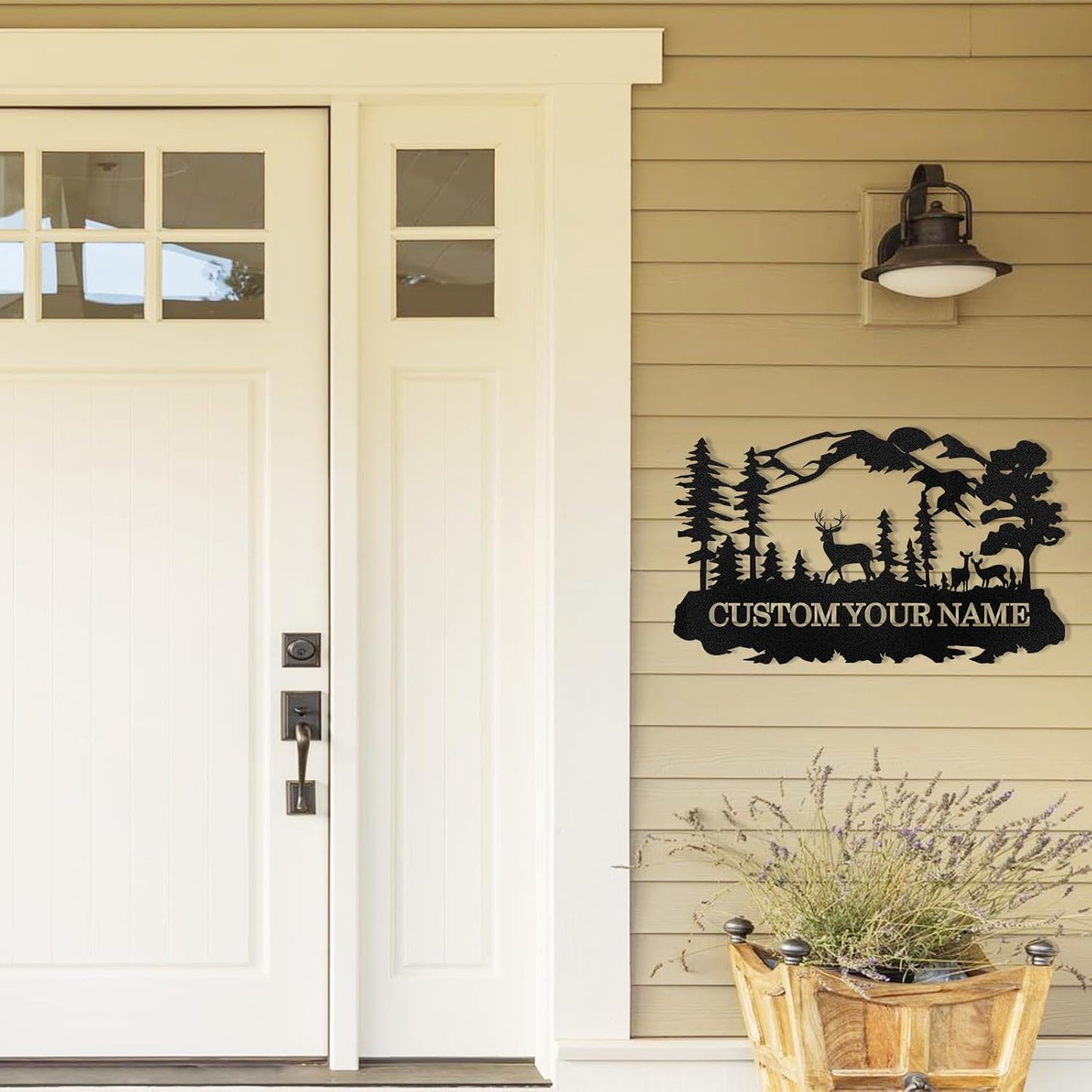 Custom Deer Metal Cabin Sign, Rustic Deer Wall Decor, Last Name Signs for Home, Custom Signs Outdoor Metal, Metal Wall Art, Hunting Decor, Hunter Gifts, Mountain Cabin Decor, Porch Sign