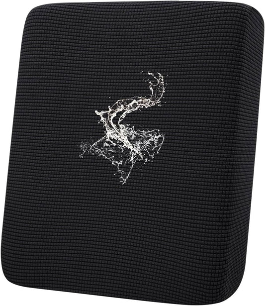 hyha Waterproof Couch Cushion Covers for Pets, Non Slip Sofa Seat Cover for Dogs Washable, Soft Thick Stretch Jacquard Fabric, Sofa Slipcovers with Elastic Bottom (1 Piece for Backrest L, Black)