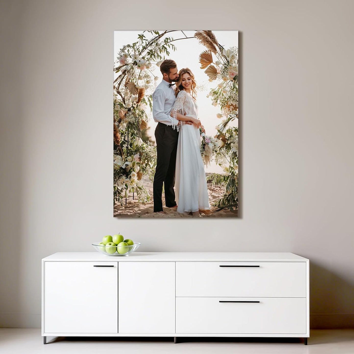 Custom Canvas Prints with Your Photos - Personalized Pictures Print, Customized Photo Gifts, Wall Art Poster Canvas Printing for Wedding, Family, Baby, Pets, Home Office Decor, Wrapped Frame 8x12
