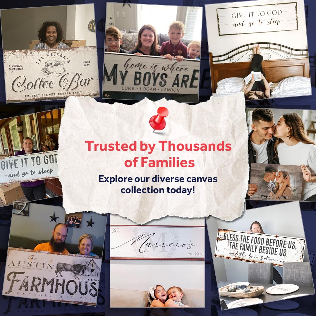 Tailored Canvases Custom Bar Sign - Personalized Basement Bar Decor, Lounge Canvas Wall Art for Man Cave, Kitchen, Pub & Diner, Rustic Home Bar Sign, Ready-to-Hang, Unique Printable Art