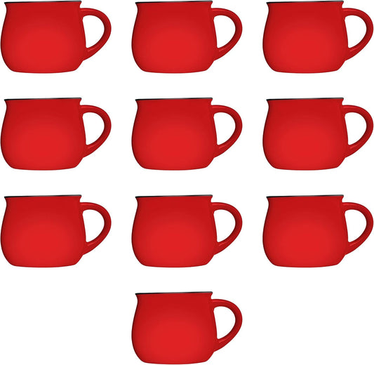 DISCOUNT PROMOS Glazed Campfire Coffee Mugs 12 oz. Set of 10, Bulk Pack - Perfect for Coffee, Tea, Espresso, Hot Cocoa, Other Beverages - Red