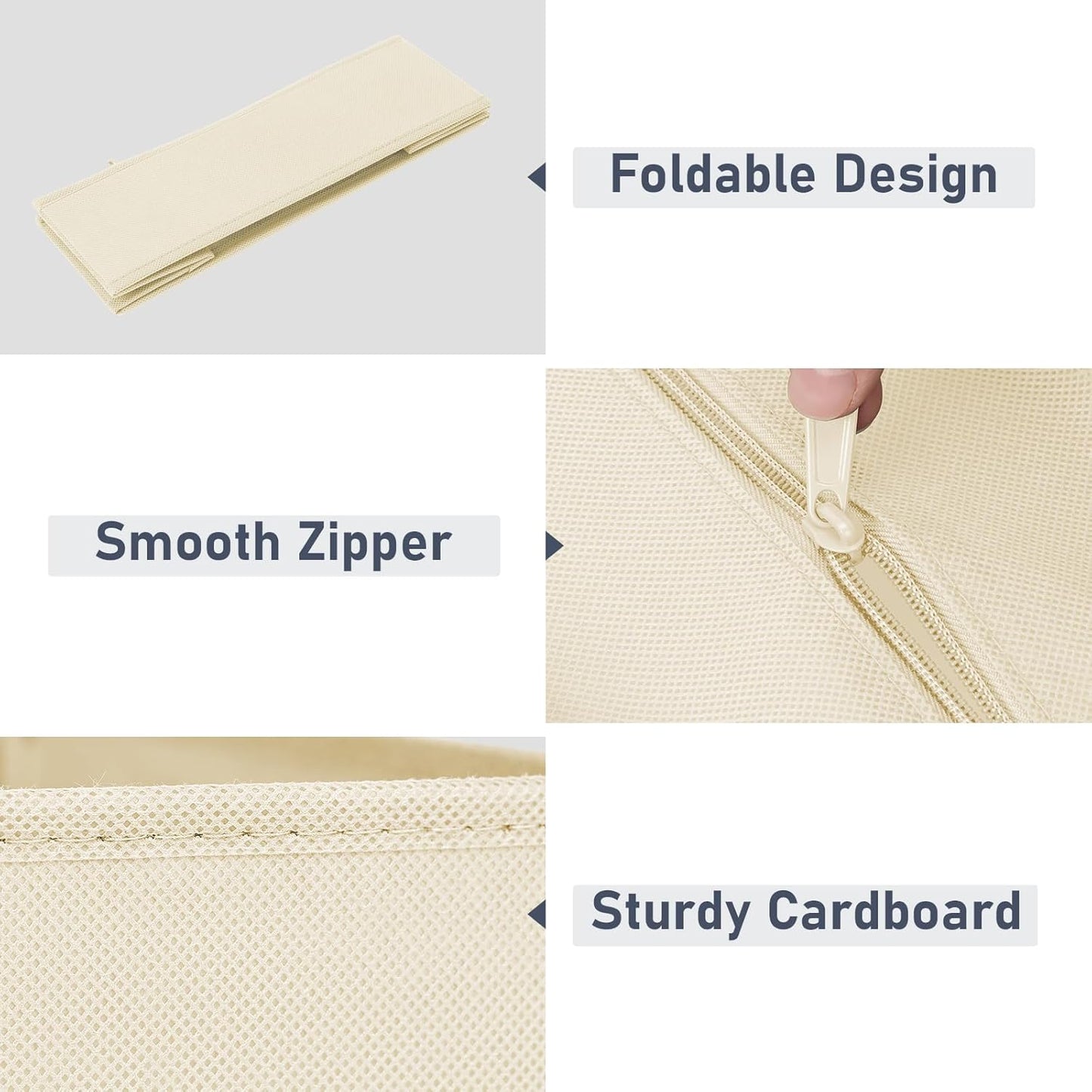 DIMJ Drawer Organizer Clothes 20 Pack - Foldable Baby Organizers and Storage & Dresser Organizer for Bedroom, Closet - Nursery Organization Dresser Dividers for underwear, Sock,Bra, Belt, Tie, Beige