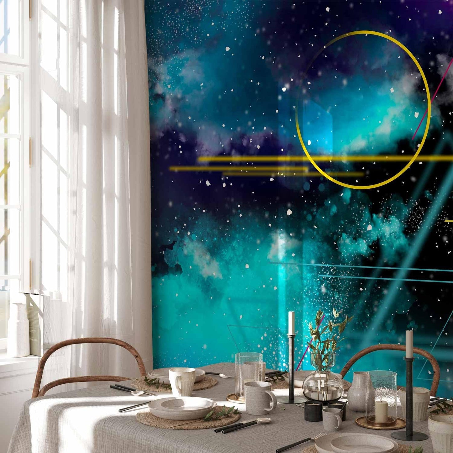 artgeist Wall Mural Galaxy 157x110 in - Non-Woven Wallpaper Fleece Wall Decor Photo Print Picture Image Design Home Mural Cosmos Galaxy Cosmonaut Astronaut a-A-10328-a-a