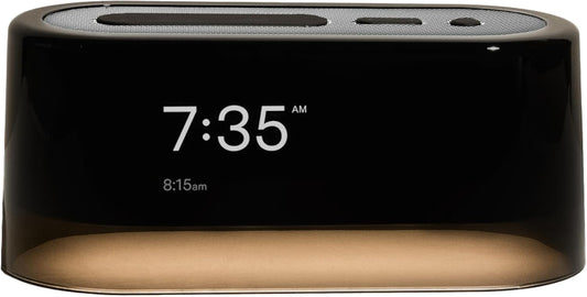 Loftie Alarm Clock with Sound Machine – Smart Alarm Clock with Light, White Noise, Bluetooth Speaker, Night Light Sound Machine, 100+ Sounds, Blackout Mode, No WiFi Mode, Optional Subscription - Steel