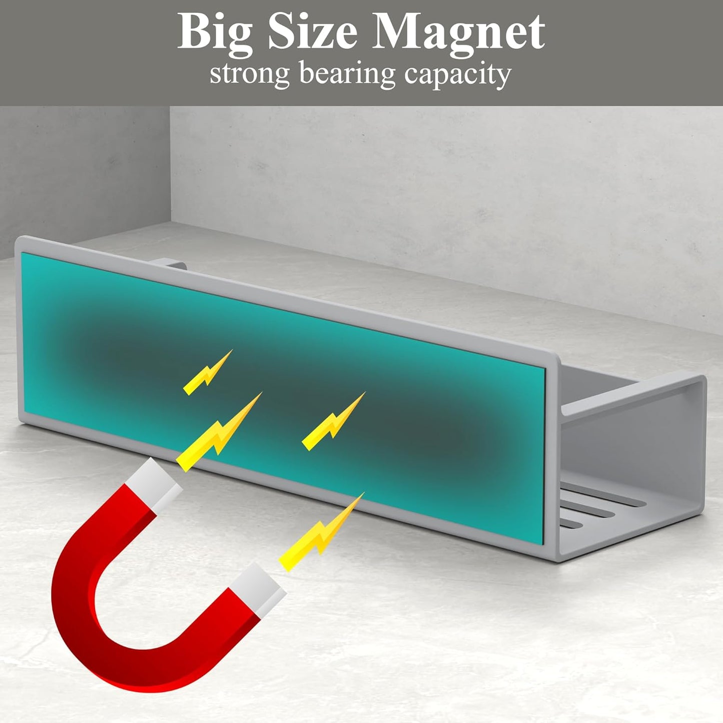 4 Pack Magnetic Spice Rack Organizer for Refrigerator and Oven, Light Gray Fridge Organizers and Storage for Kitchen