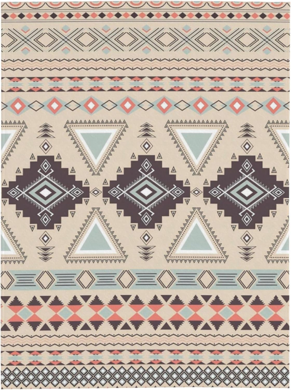 Boho Throw Blanket for Couch Bed Sofa Living Room, Western Flannel Fleece Blanket Soft Cozy Lightweight Breathable Fluffy Durable Gifts for Men Women 50 x 60 Inch