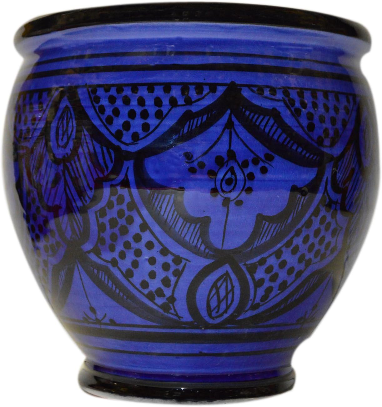 Treasures Of Morocco Flower Pot Moroccan Spanish Garden Drain Hole Ceramic Planter Handmade Multicolored