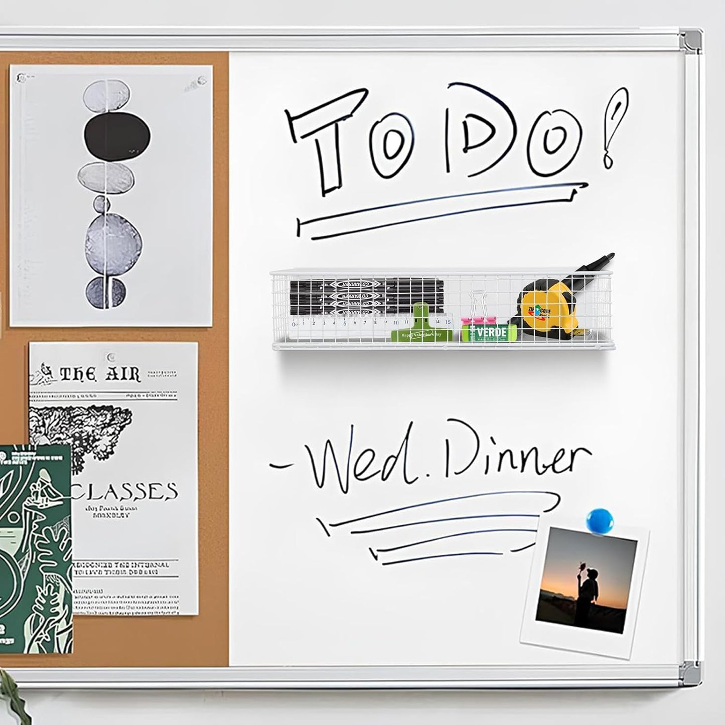 Magnetic Storage Basket, Magnetic Shelf for Fridge,Magnetic Spice Rack Wire Mesh Magnetic Organizer Holder Accessories for Office Kitchen Classroom Storage, White, 13.77" x 5.11" x3.26"