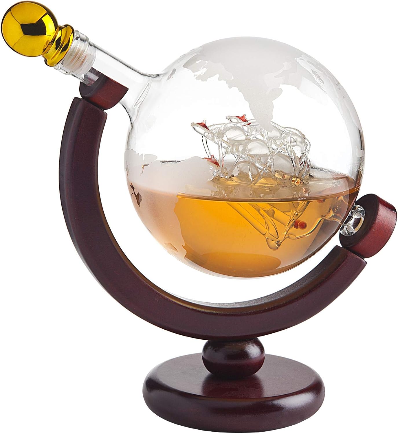 Godinger Whiskey Decanter Globe - for Liquor, Scotch, Bourbon, Vodka or Wine, Gifts for Men Dad - 850ml