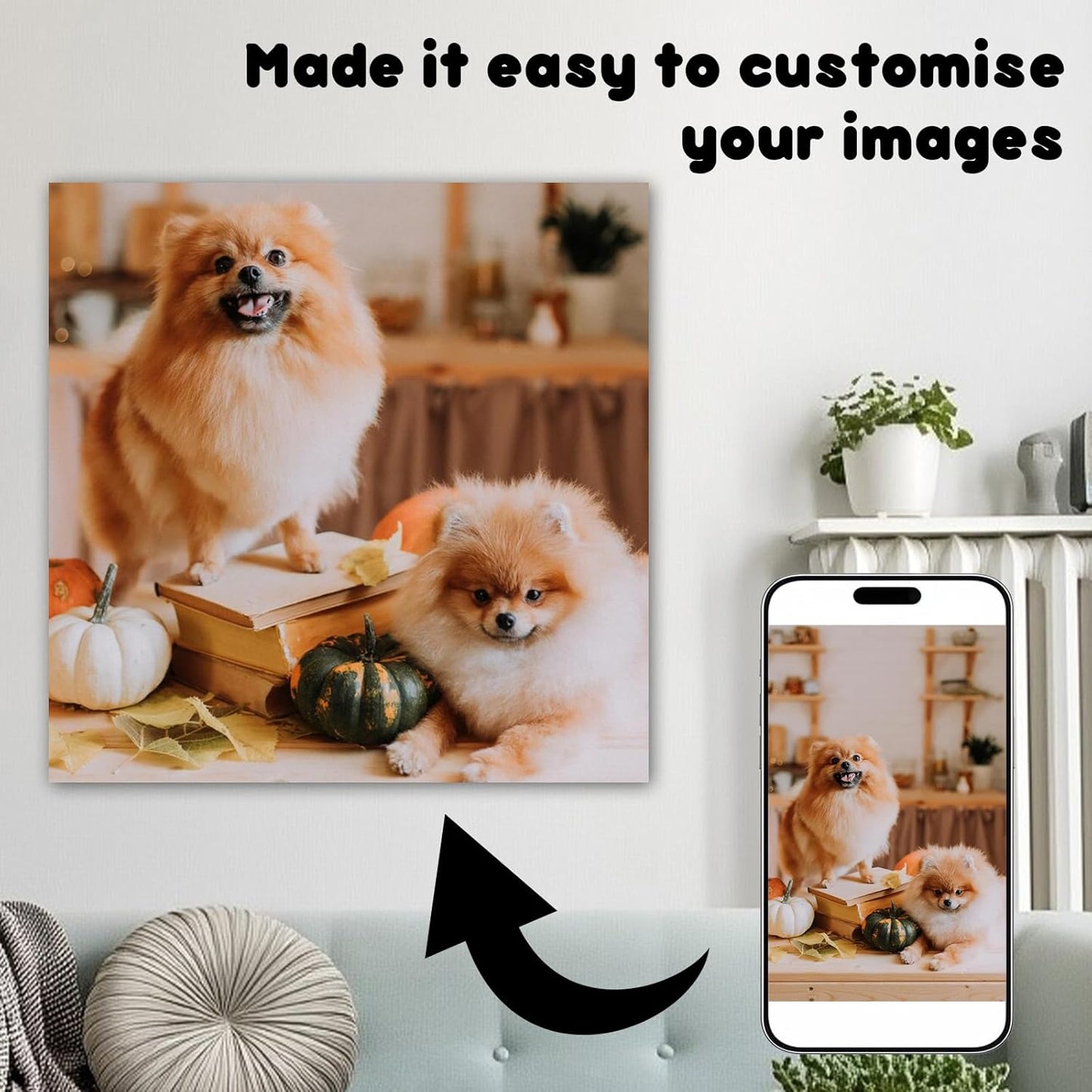 Personalized Custom Canvas Wall Art, Custom Canvas Prints With Your Photos, Customized Wall Art For Bedroom Unique Gift For Christmas Valentine'S Day Wedding Housewarming For Mom Women And Men 16×16