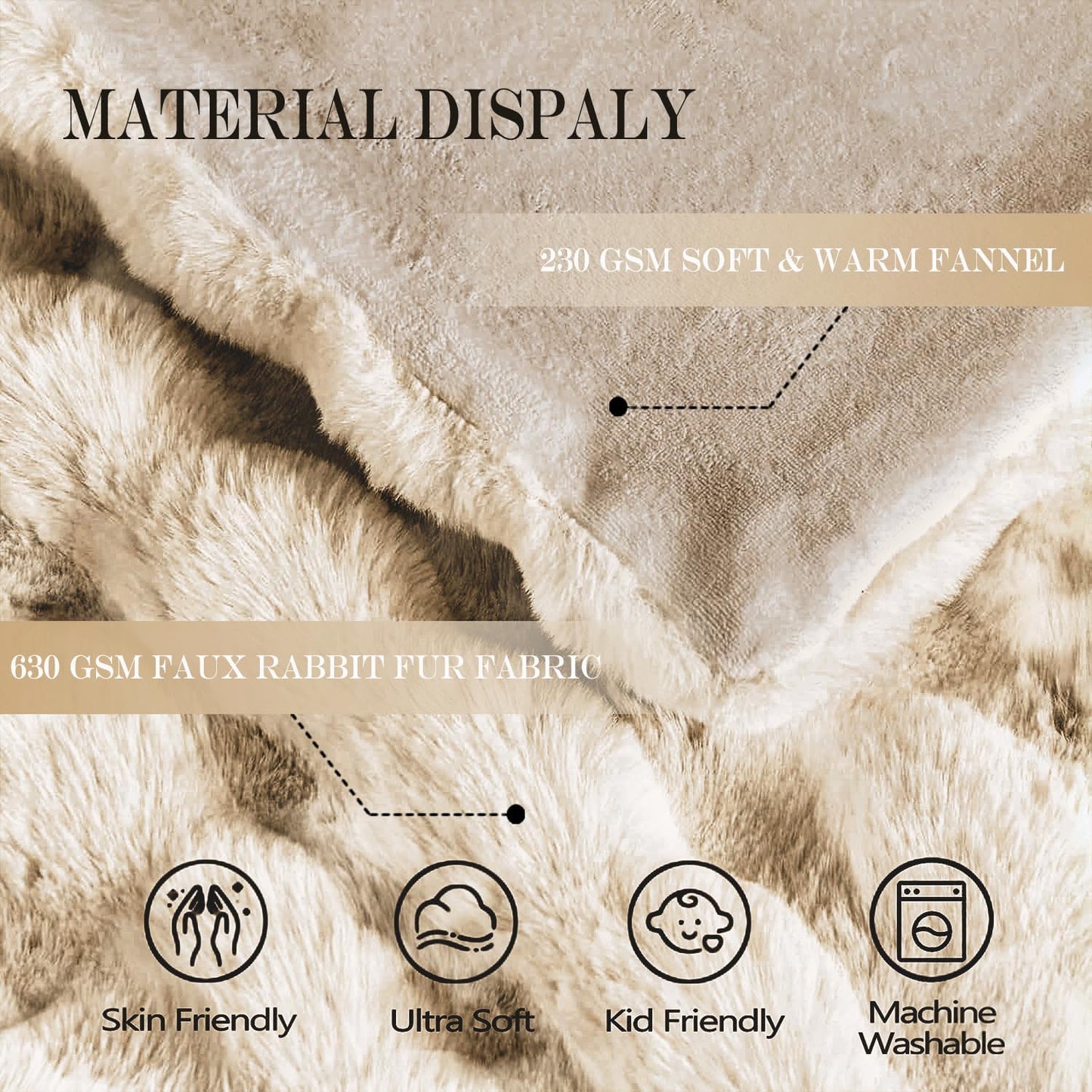Latepis Soft Luxury Faux Fur Bubble Blanket, Thick Warm Cozy Twin Blankets for Couch, Plush Fluffy Blankets for Sofa and Bedroom, Fuzzy Blanket for Women Gift, 60” x 80”, Tie-dye Camel, 860GSM