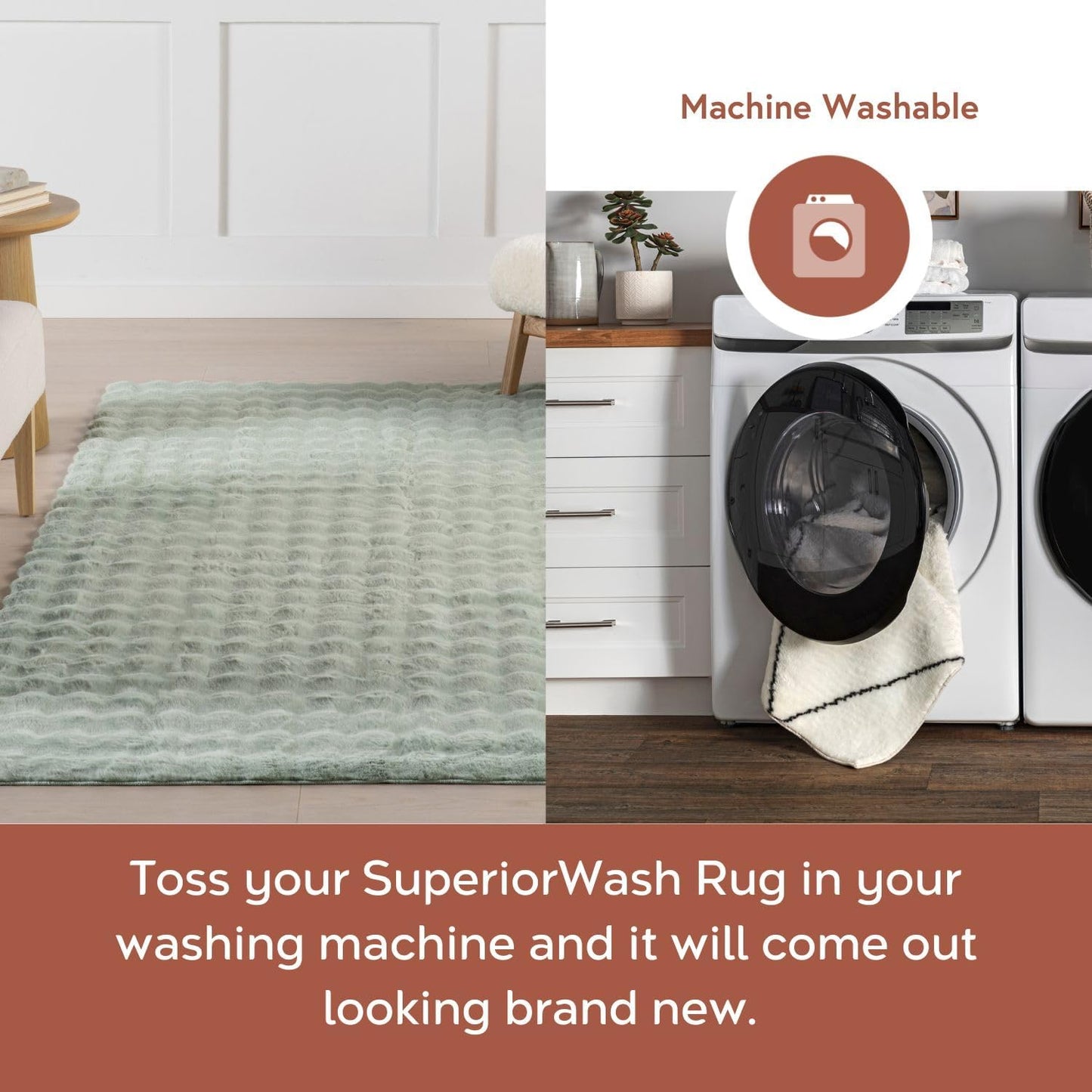 nuLOOM 2'6" x 8' Cozy Plush Area Rug, Machine Washable, Non-Slip, Soft Fluffy Shag Carpet for Living Room Bedroom Kids Room Nursery Home Decor, Jeni Green