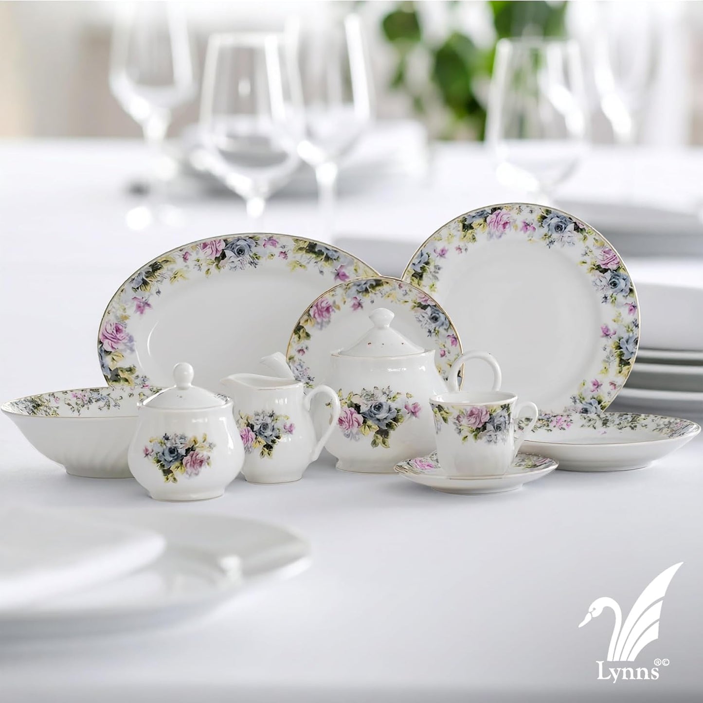 Lynns Paradise Millicent 14-Inch Oval Platter, Set of 2, Purple; Heavy Duty; Chip Resistant; Lead and Cadmium Free; Freezer to Oven Safe up to 500°F