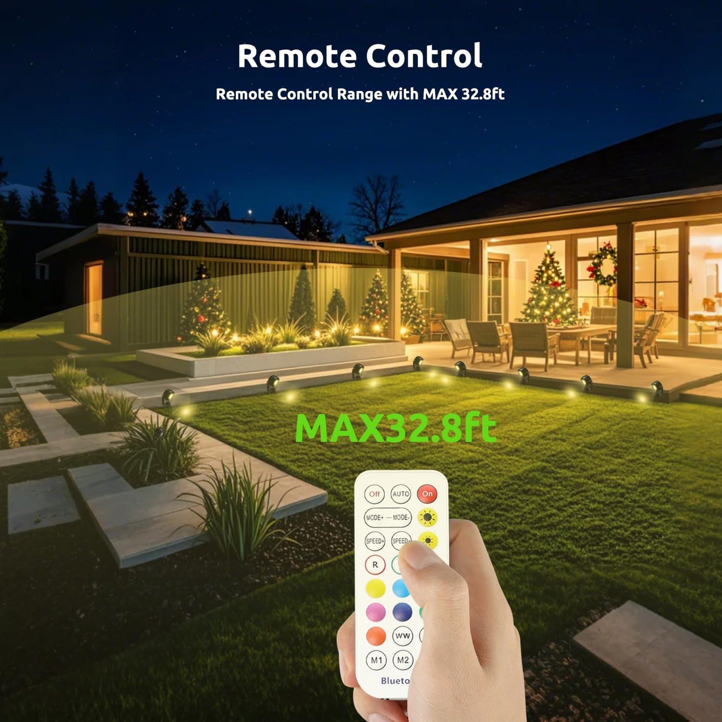 Smart RGBW Spot Lights Outdoor, 8 Pack Low Voltage Landscape Lighting with APP & Remote Control, Waterproof and Timing, Color Changing Outdoor spot Lights for Yard Halloween Christmas Decorations