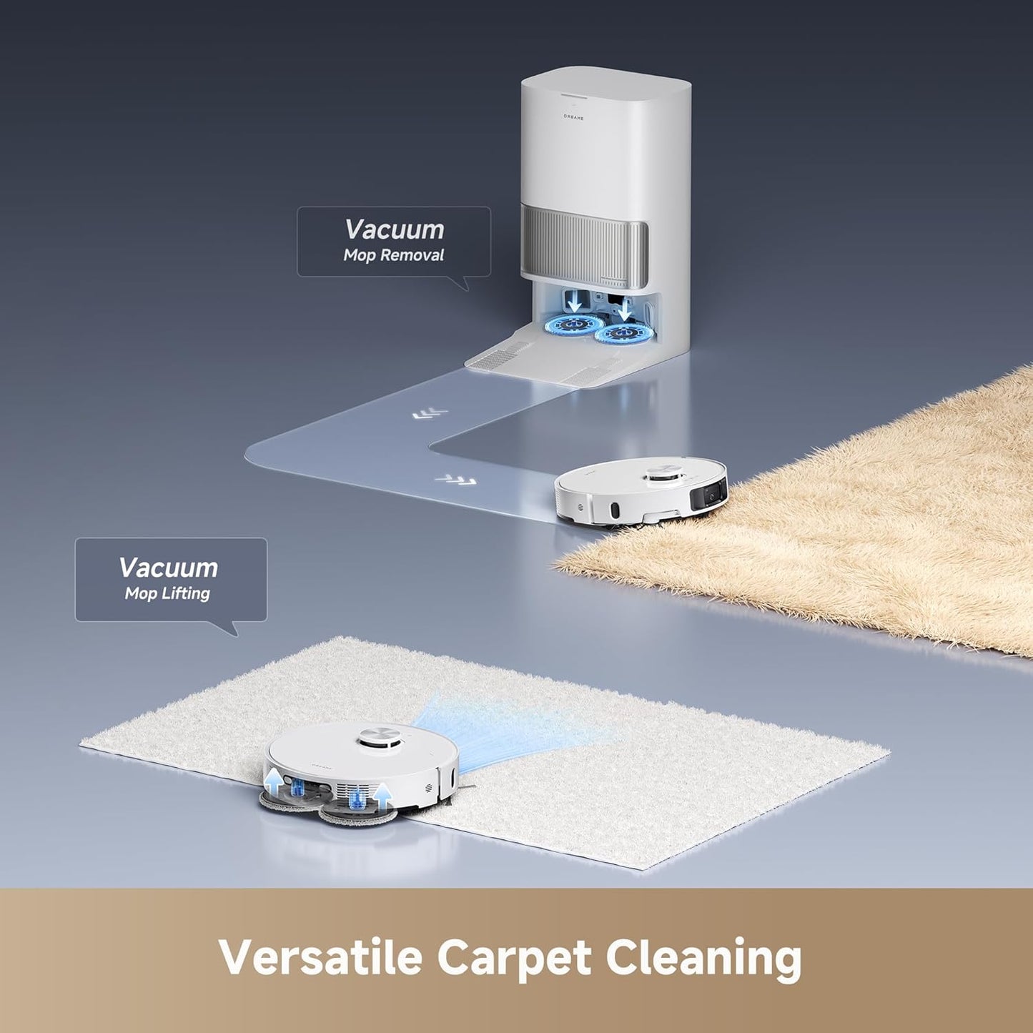 DREAME L40s Ultra Robot Vacuum and Mop, 19,000Pa Suction, Auto-Empty, Mop Self-Cleaning, 100% Detangling DuoBrush, Extending Mops and Side Brush, 1.57in Obstacle Clearing, App & Voice Control (White)