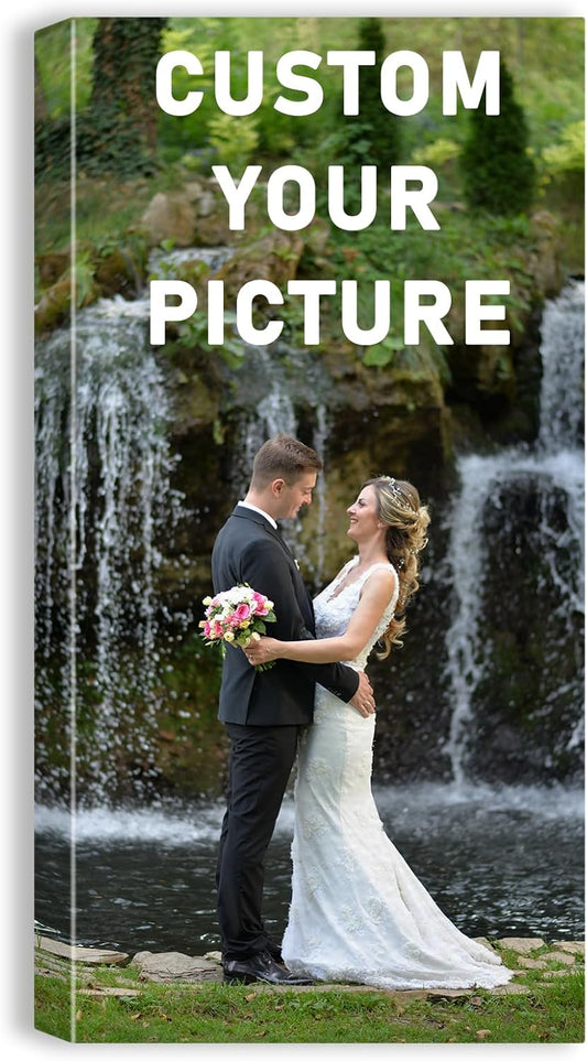 xzartdiy Custom Canvas Prints with Your Photos - Personalized Picture Print Customized Gifts for Family Home Office Wall Art Decor, Wrapped Canvas 8x16inch