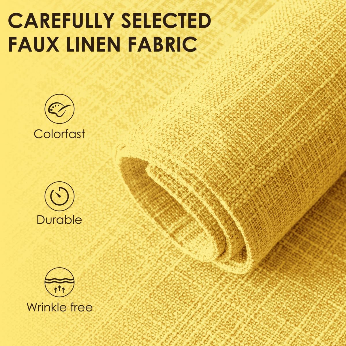 Placemats Set of 6, Bilayer Thickened Linen Place Mats Heat Resistant Machine Washable Wrinkle Free Carefully Selected Polyester Mats for Kitchen/Dining/Coffee Table (Yellow)