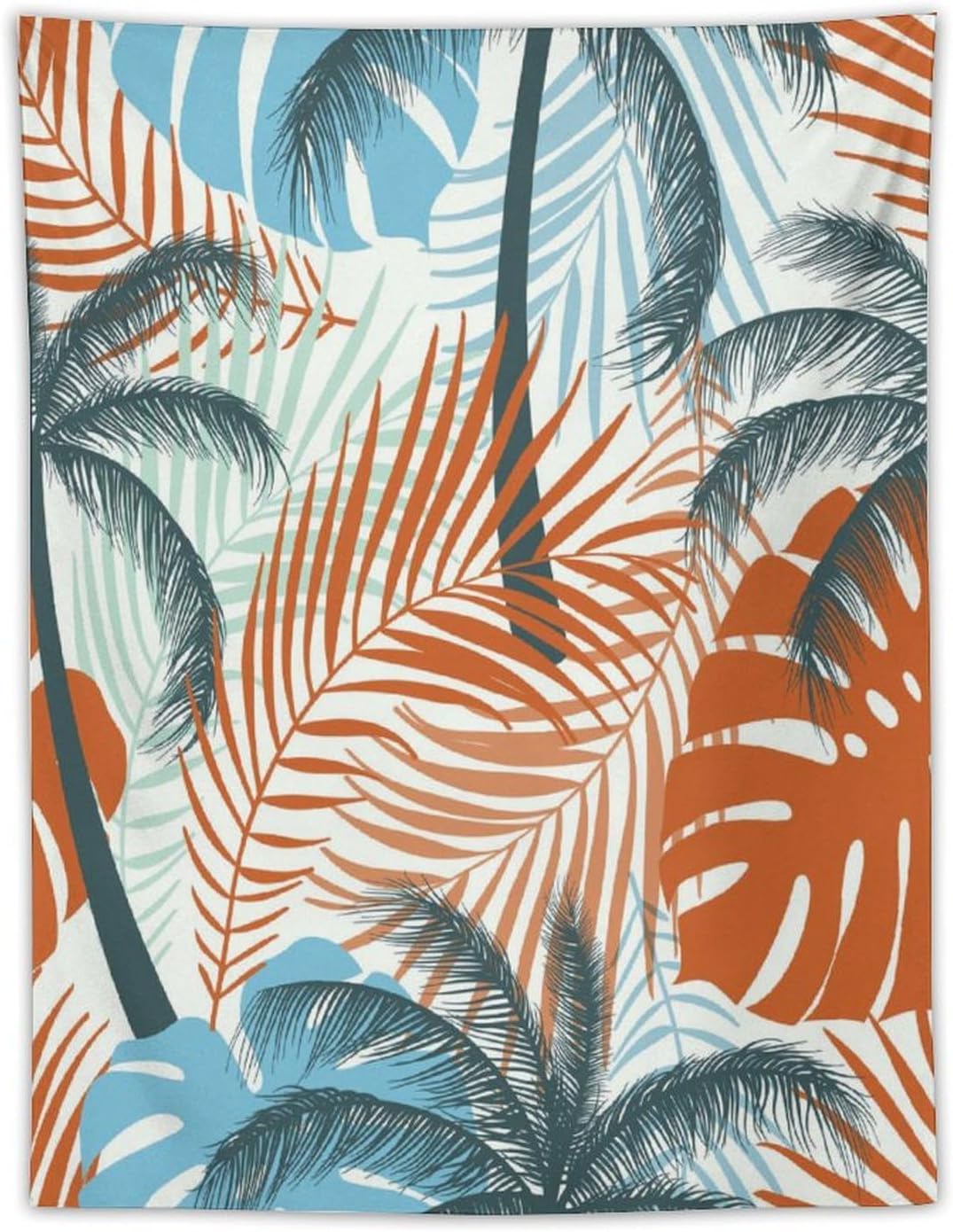 ICMOLYYENLO Palm Leaf Tapestry Wall Hanging, Tropical Leaves Plant Jungle Green Hawaiian Art Home Decor for Guest Bedroom Living Room Dormitory 50x60 Inch