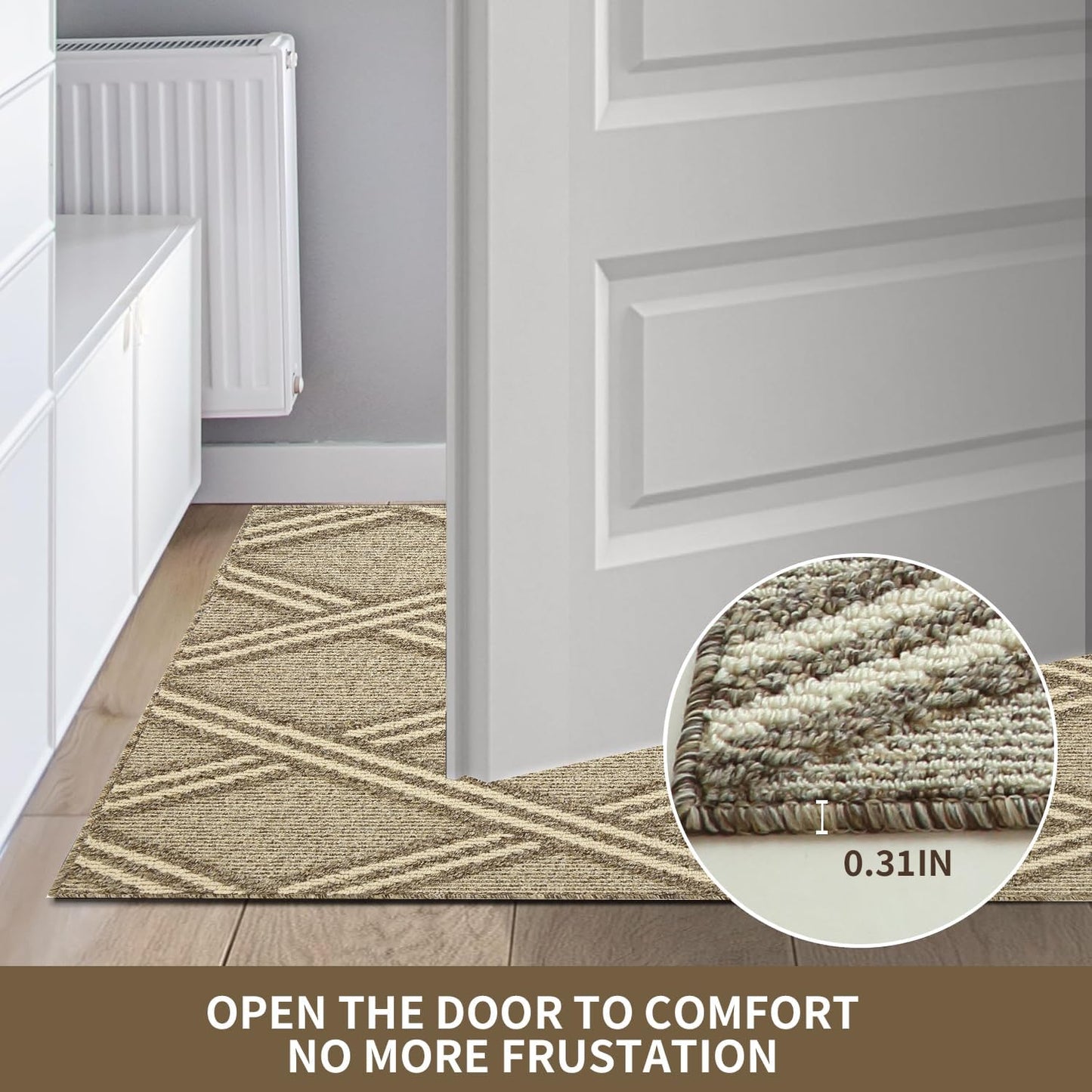 Door Mat Indoor Entrance, Large Welcome Mat Outdoor, Non Slip Front Door Mat Entryway(32X48)