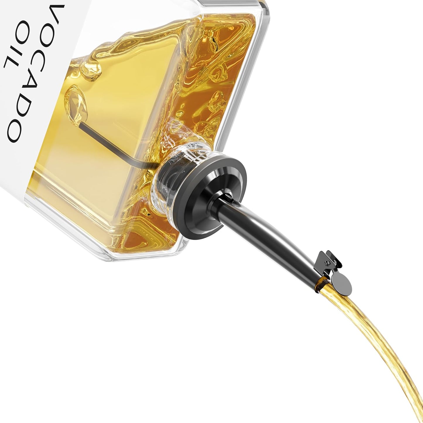 New England Stories Kitchen Cooking Oil Dispenser Set, Olive Oil and Vinegar Bottles, Soy Sauce Dispenser - 4 Pieces, Black, Durable & Stylish Design